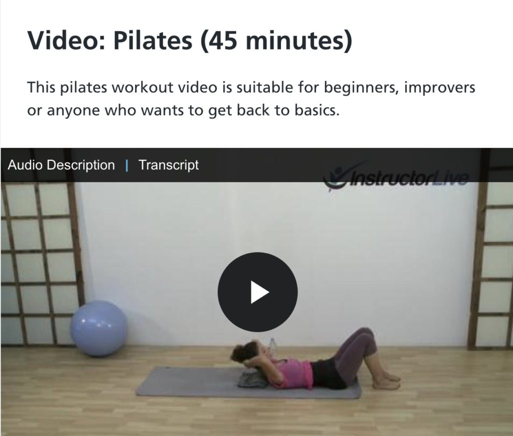 Nhs back 2025 pain pilates video